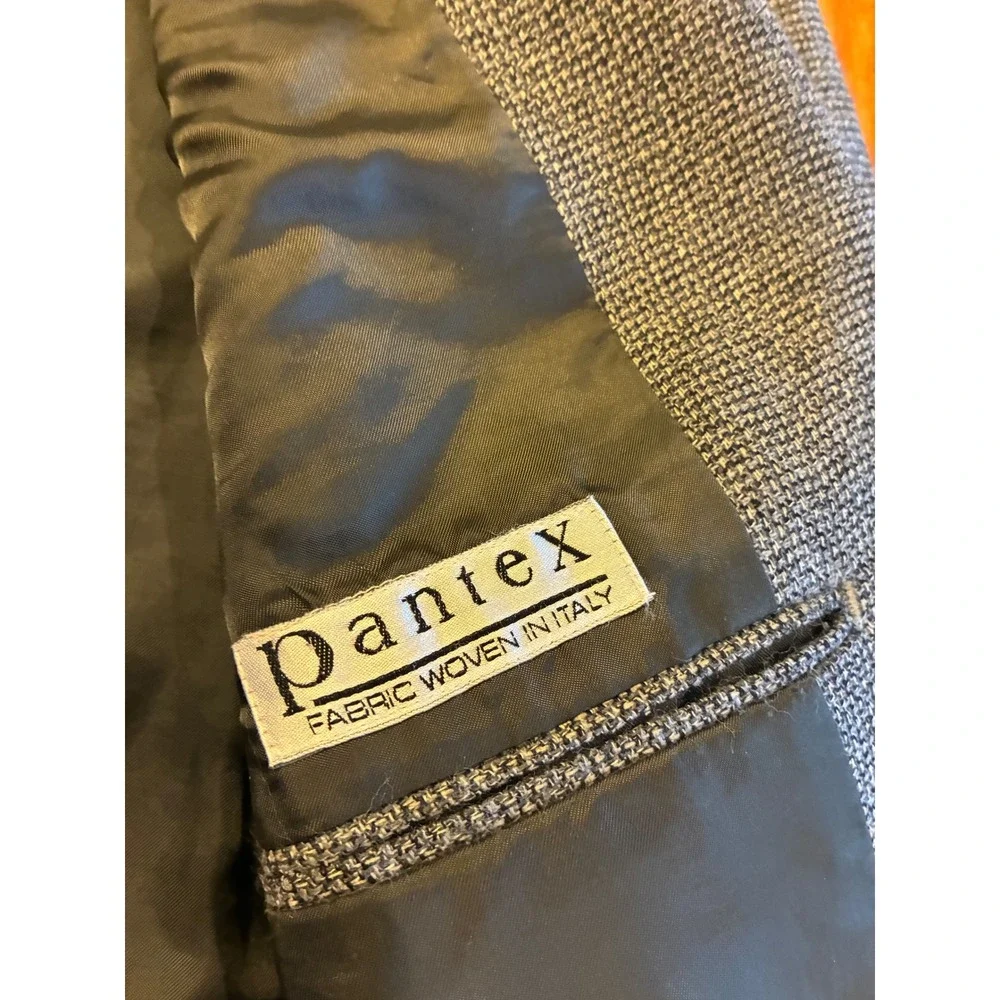 Alfani Pantex Italian Fabric Silk Wool Blazer Grey Black Sport‎ Coat NA30506 44L